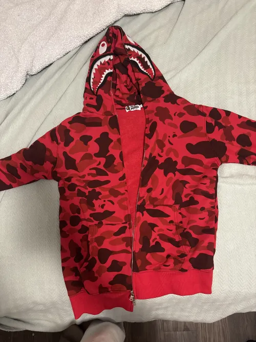 BAPE Color Camo Shark Zip Hoodie Red 4580793322511 review 