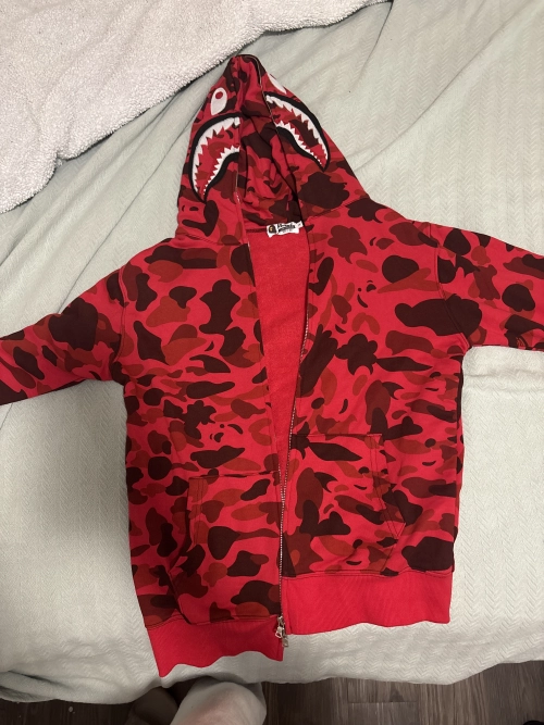 BAPE Color Camo Shark Zip Hoodie Red 4580793322511 review 