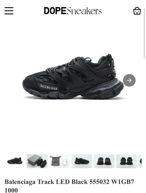 Balenciaga Track LED Black 555032 W1GB7 1000  review 