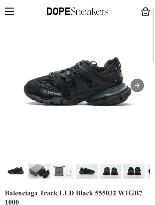 Balenciaga Track LED Black 555032 W1GB7 1000  review 
