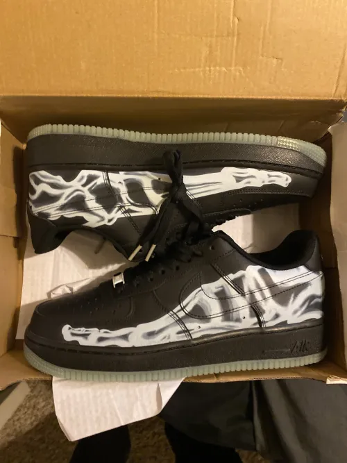 Nike air Force Black Skeleton Halloween (2019)  BQ7541 001 review 