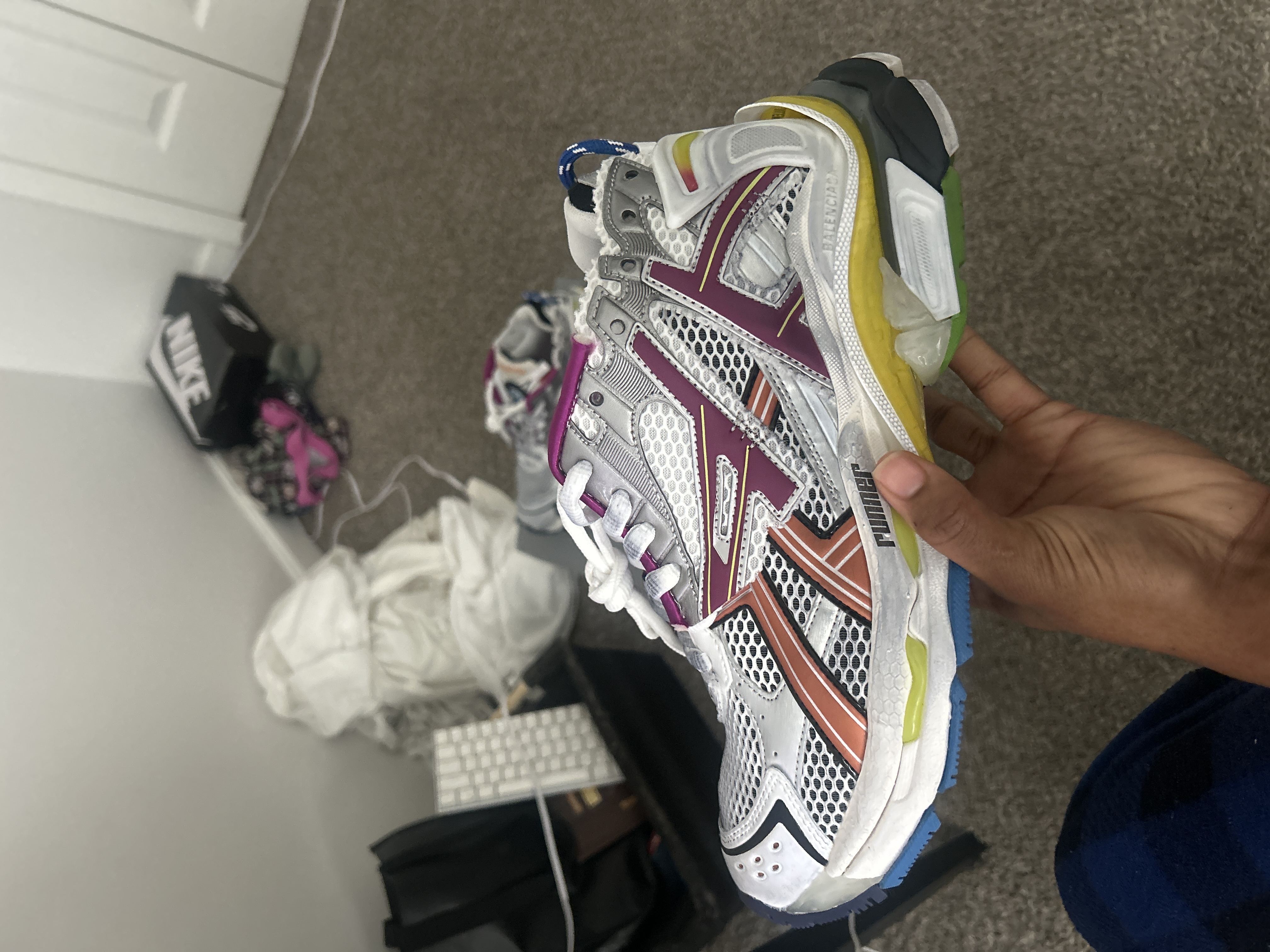 Balenciaga Runner Silver Purple Reps review Chunk Dirty