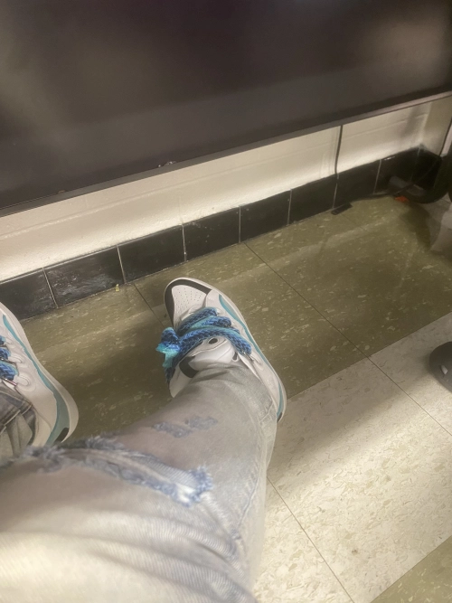 Lanvin Leather Curb White Blue review 