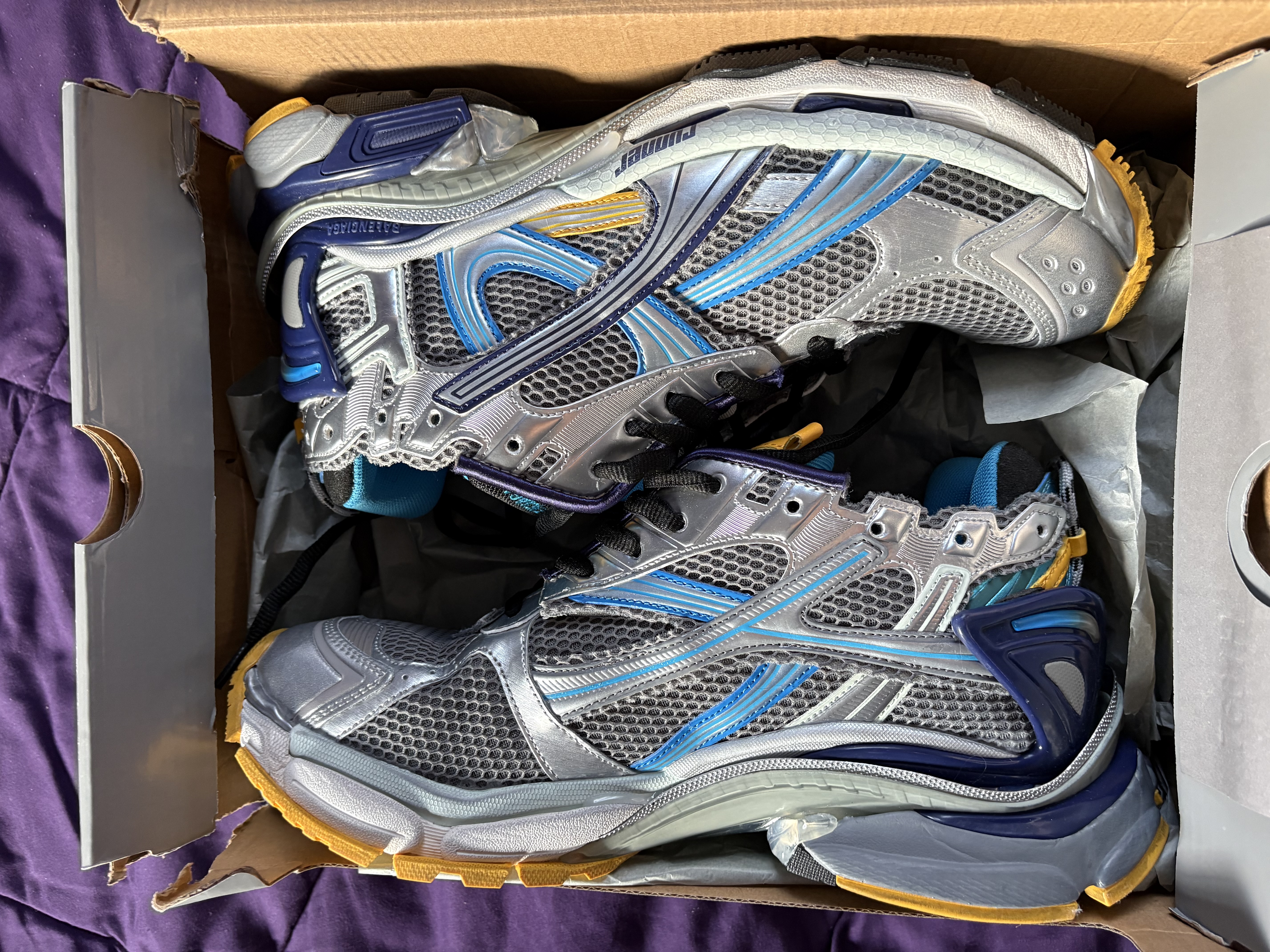 Balenciaga Runner Grey Blue Orange Aqua  772774W3RMU1474 review 1