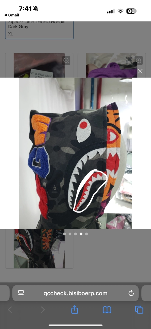  BAPE Shark Head Tiger Head Zipper Camo Double Hoodie Dark Gray review 