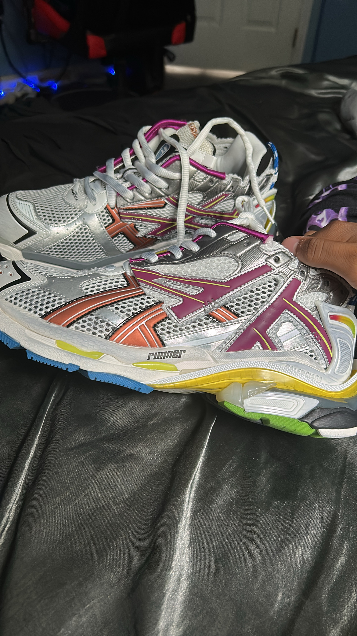 Balenciaga Runner Silver Purple Reps review 0