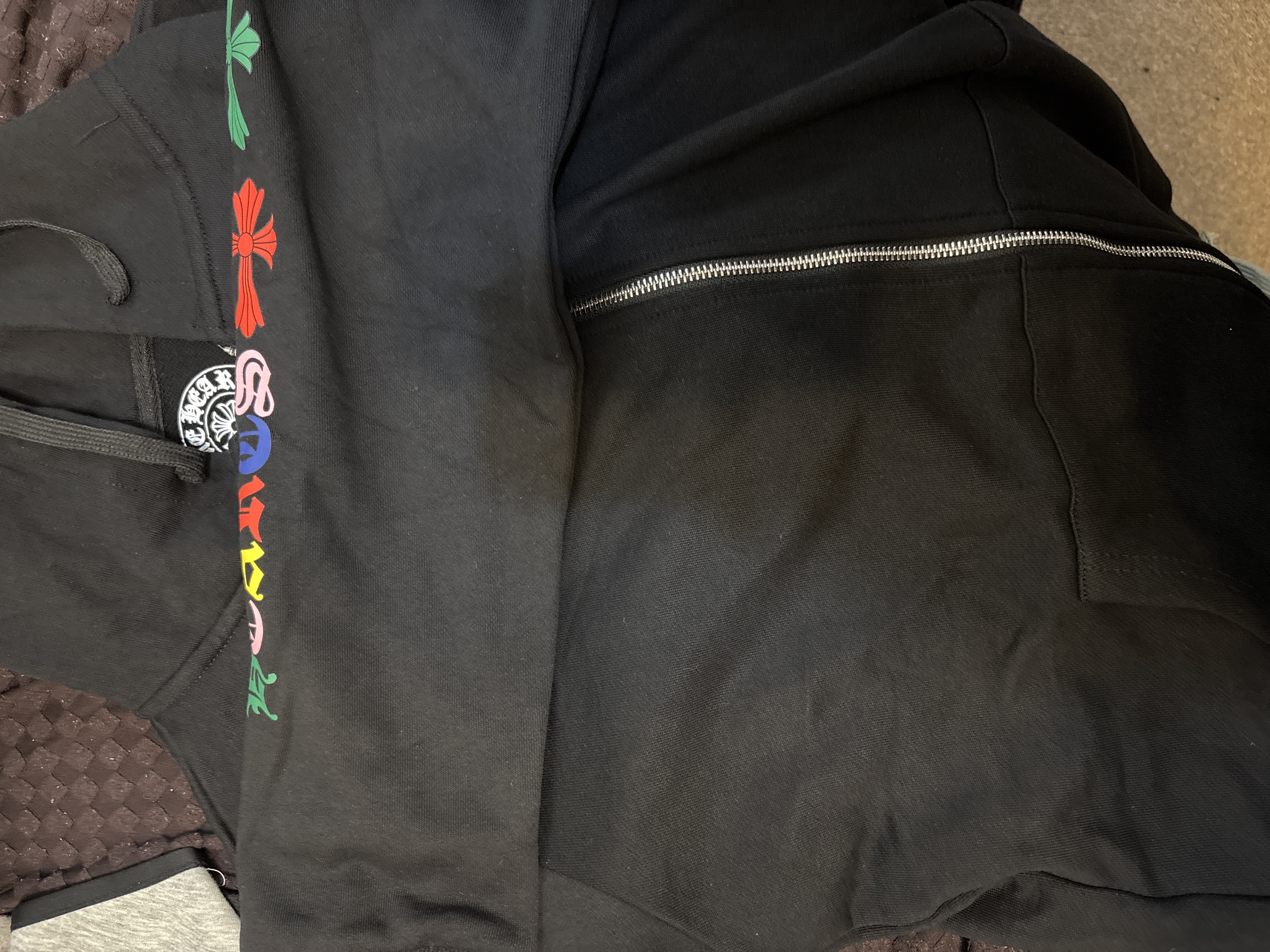 Chrome Hearts Colorful Cross Print Zipper Jacket Black review 0