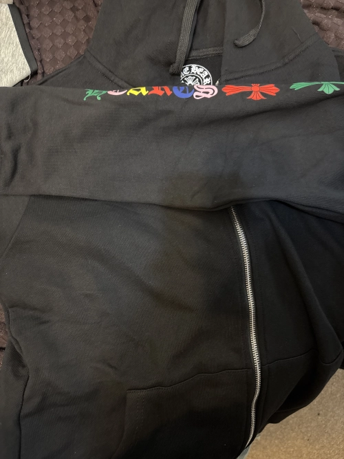 Chrome Hearts Colorful Cross Print Zipper Jacket Black reviewed by