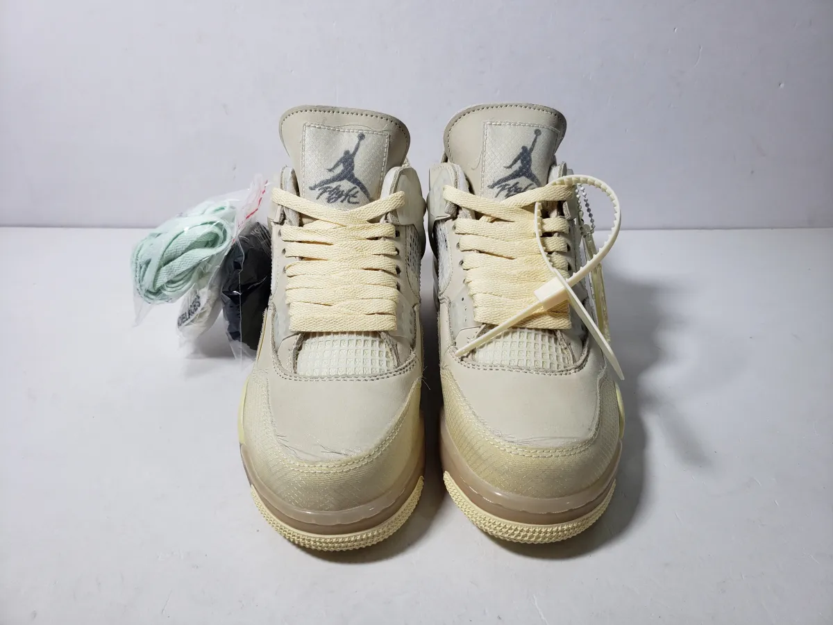 Dopesneakers QC Pictures |OFF White x Air Jordan 4 Retro Sail CV9388-100