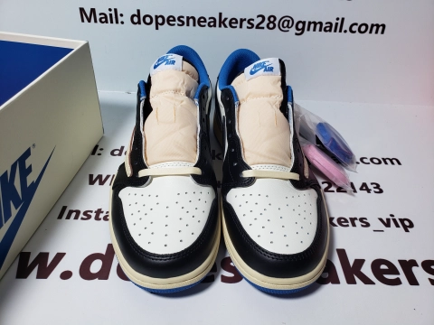 Dopesneakers QC Pictures |FAKE Travis Scott x Fragment Design x Air Jordan 1 Low DM7866-140