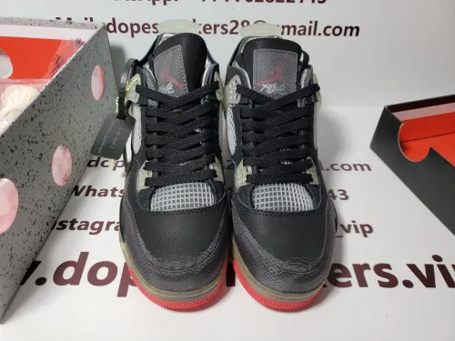Dopesneakers QC Pictures |FAKE OFF White x Air Jordan 4 Retro Bred CV9388-001