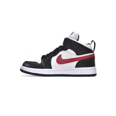 Jordan 1 kids shoes |Jordan 1 Mid PS Black Gym Red,705303-020 01
