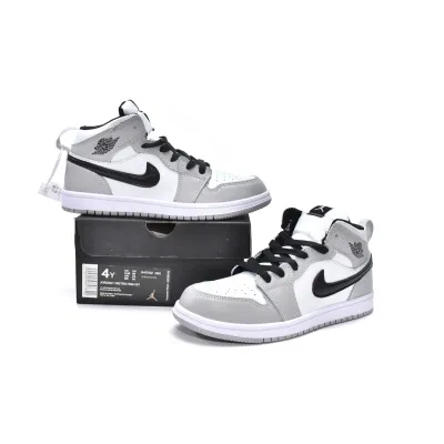 Jordan 1 kids shoes |Jordan 1 Mid PS Light Smoke Grey,640732-092 02