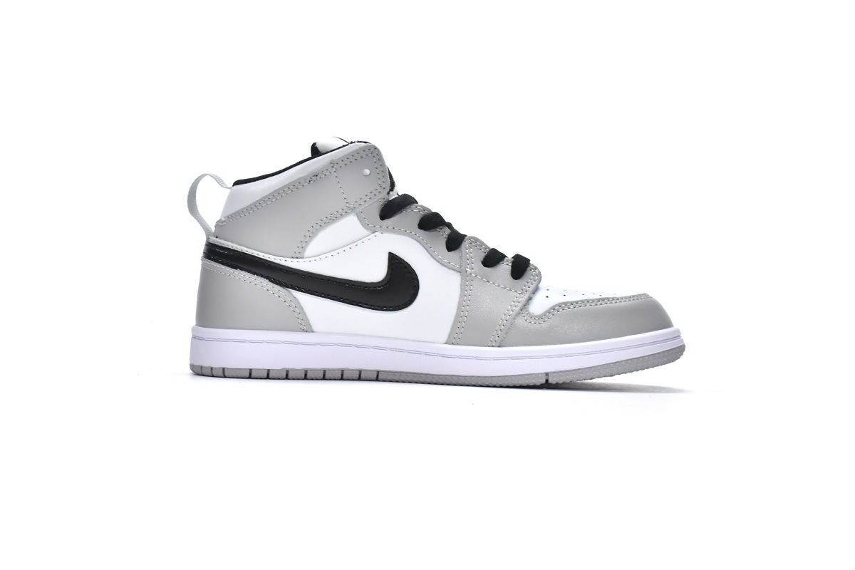 Jordan 1 kids shoes |Jordan 1 Mid PS Light Smoke Grey,640732-092