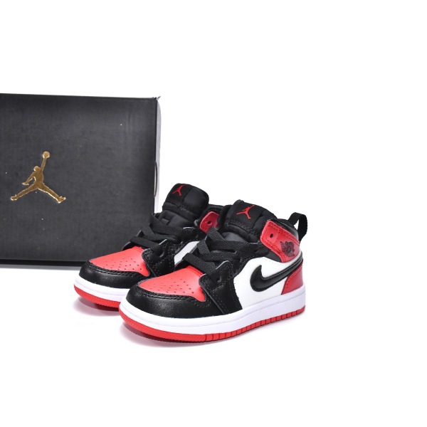 Jordan 1 kids shoes |Jordan 1 Mid PS Noble Red,AR6352-066