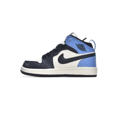 Jordan 1 kids shoes |Jordan 1 Mid PS Obsidian University Blue,555088-014 01
