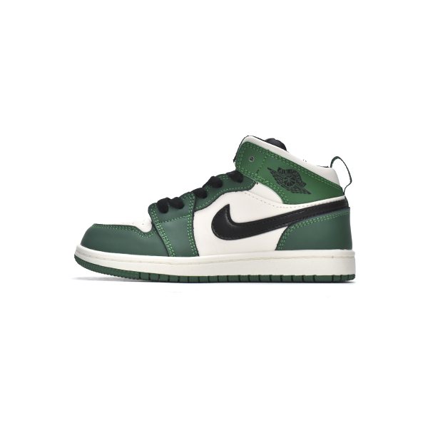 Jordan 1 kids shoes |Jordan 1 Mid PS Pine Green,BQ6932-301