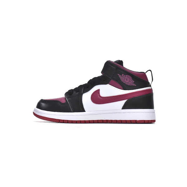 Jordan 1 kids shoes |Jordan 1 Mid PS Red Black Toe,AR6352-100