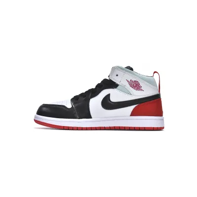 Jordan 1 kids shoes |Jordan 1 Mid PS Red Black Toe,BQ6932-100 01