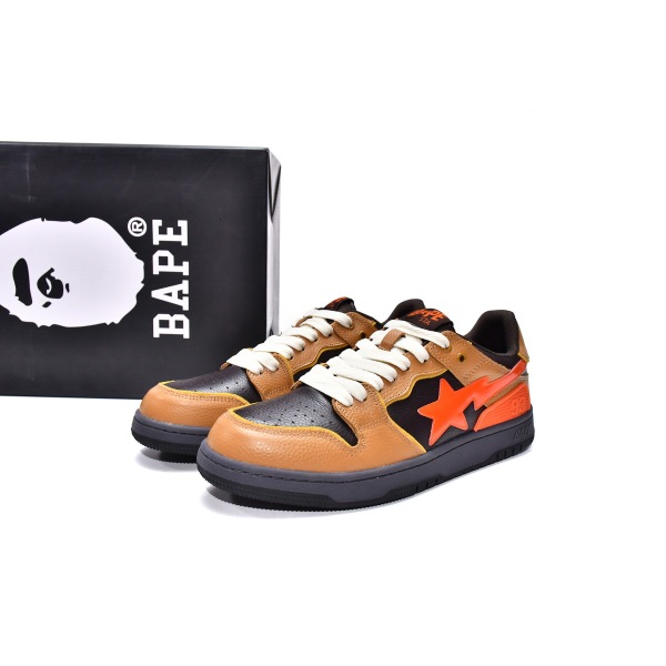 PKGoden A Bathing Ape Bape Sk8 Sta Low Black Brown Red,1G70-109-0016