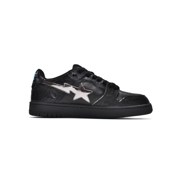 PKGoden A Bathing Ape Bape Sk8 Sta Low Black Silver,1G70-109-0018