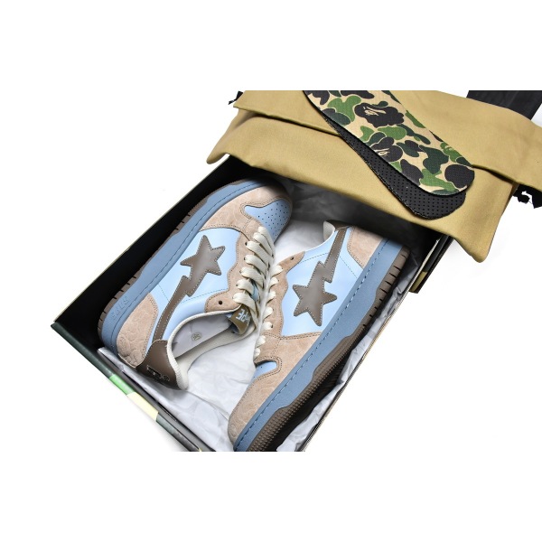 PKGoden A Bathing Ape Bape Sk8 Sta Low Light Blue，1G70-109-0013