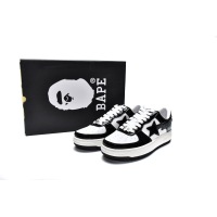 PKGoden A Bathing Ape Bape Sk8 Sta Low White Black，1G70-109-0001