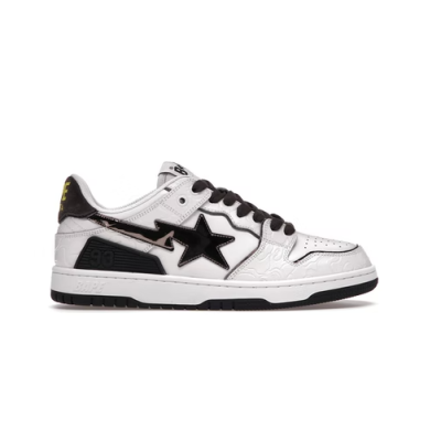 PKGoden A Bathing Ape Bape SK8 Sta White Silver,1H80-191-020