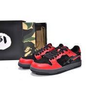 PKGoden A Bathing Ape Bape Sta Low Black Red,1G70-109-0015