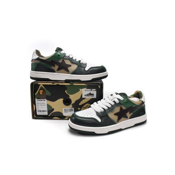 PKGoden A Bathing Ape Bape Sta Low Green Hills Black Green,1G70-109-0027