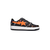 PKGoden A Bathing Ape Bape Sta Low Splash Black Orange,1G70-109-0006