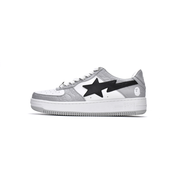 PKGoden A Bathing Ape Bape Sta Low White Grey Black,1G70-109-0004