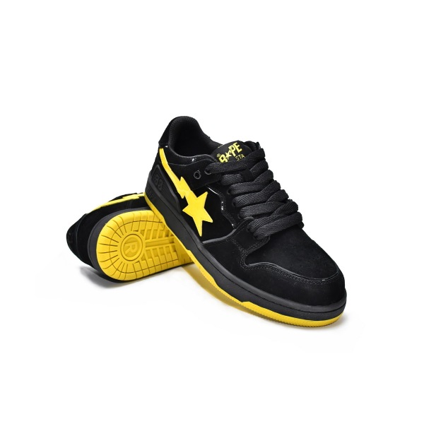 PKGoden A Bathing Ape Sk8 Sta Black Electric Yellow,1G70-191-031