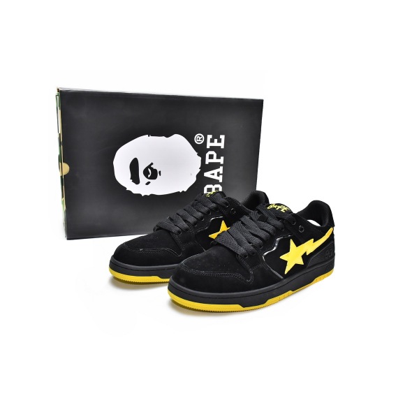 PKGoden A Bathing Ape Sk8 Sta Black Electric Yellow,1G70-191-031