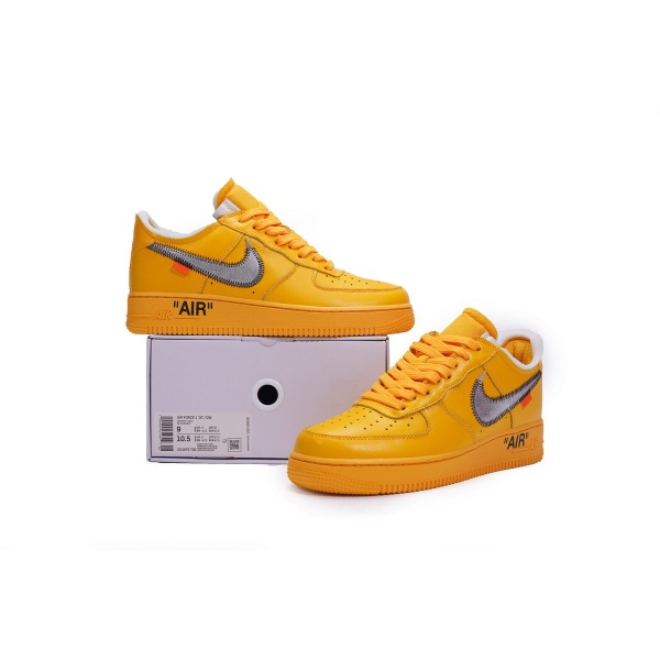 PKGoden Air Force 1 Low OFF-WHITE University Gold Metallic Silver，CI1173-400