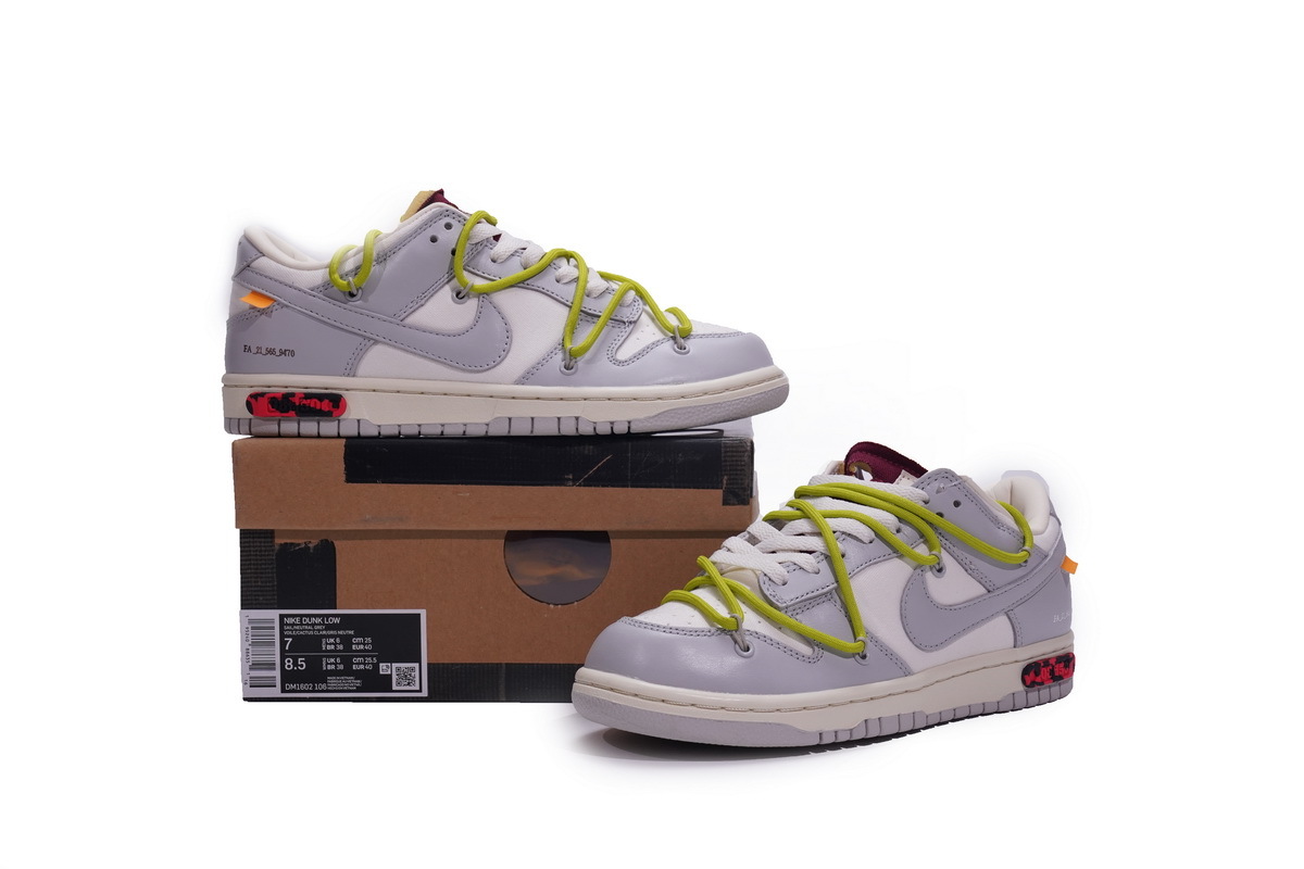 LJR Dunk Low Off-White Lot 8, DM1602-106
