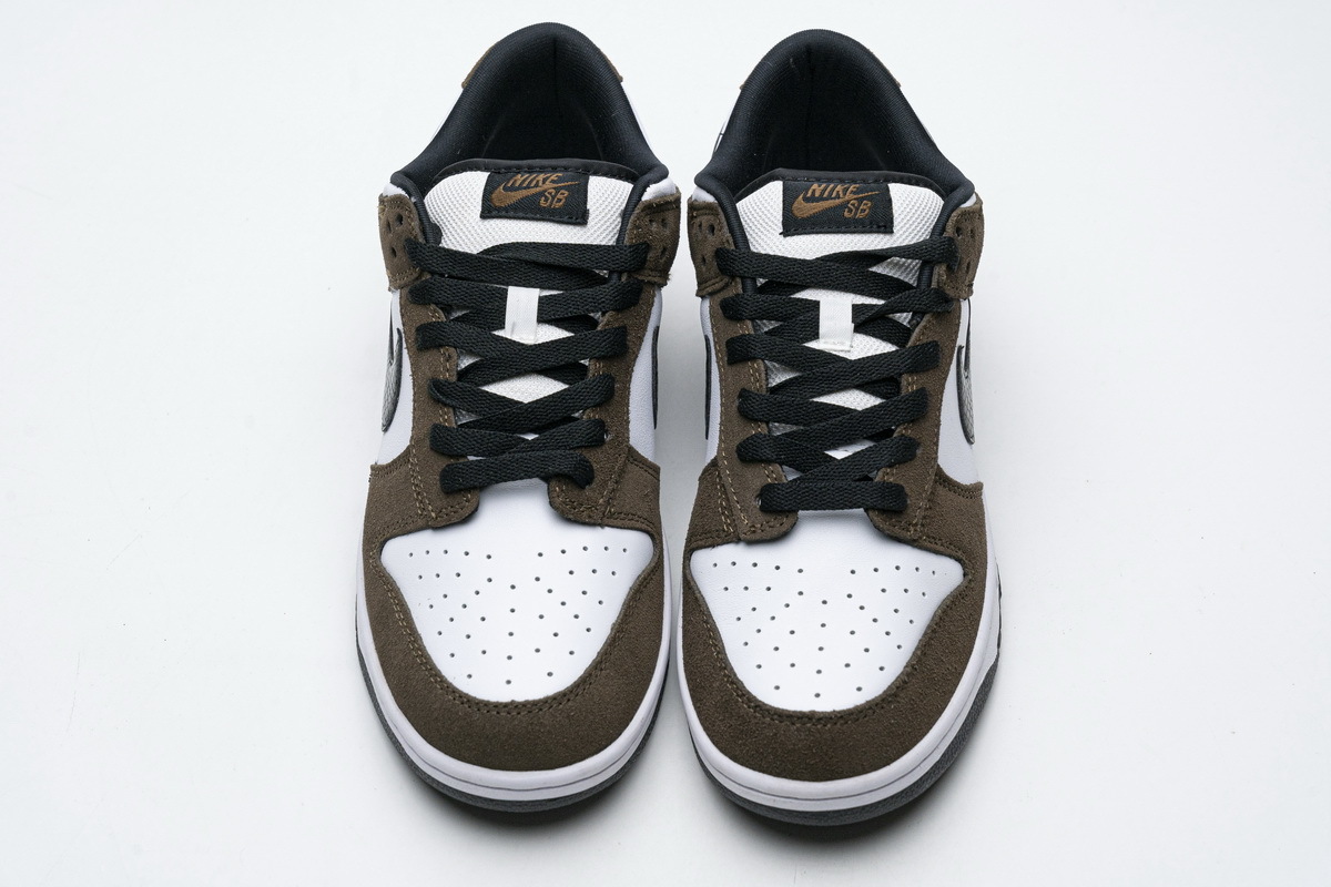 LJR Dunk Low White Black Trail End Brown，304292-102 