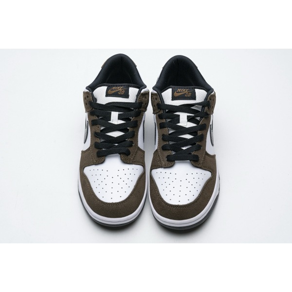 PKGoden Dunk Low White Black Trail End Brown，304292-102 