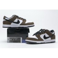 PKGoden Dunk Low White Black Trail End Brown，304292-102 