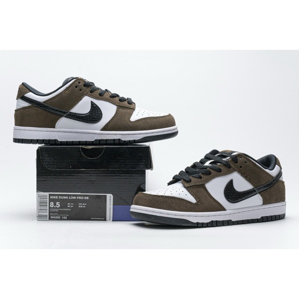 PKGoden Dunk Low White Black Trail End Brown，304292-102 