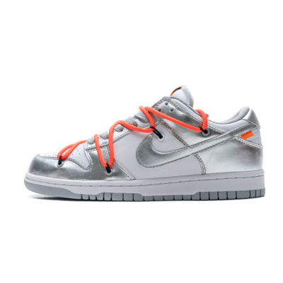 PKGoden Dunk SB Low OFF White Silver White，CT0856-800