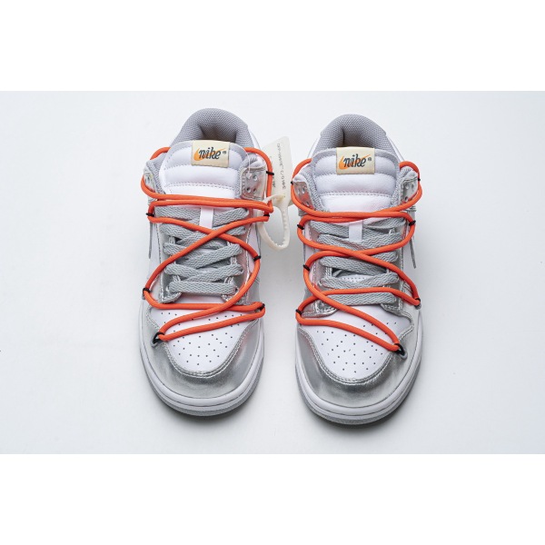 PKGoden Dunk SB Low OFF White Silver White，CT0856-800