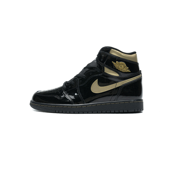 PKGoden Jordan 1 Retro High Black Metallic Gold (2020)，555088-032  