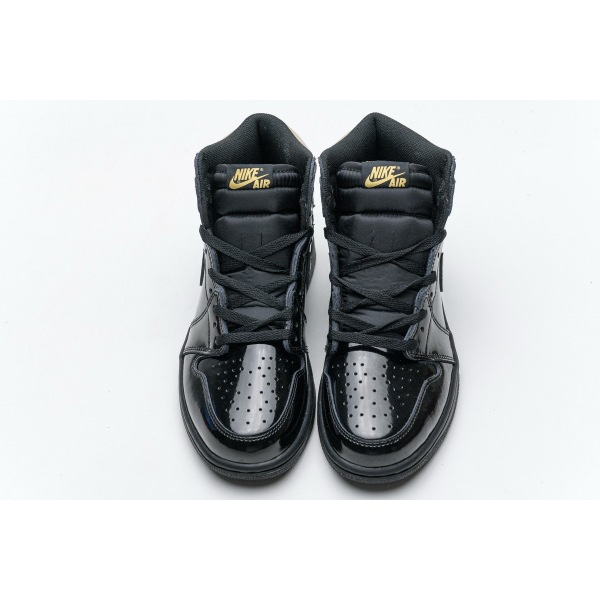 PKGoden Jordan 1 Retro High Black Metallic Gold (2020)，555088-032  