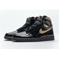 PKGoden Jordan 1 Retro High Black Metallic Gold (2020)，555088-032  