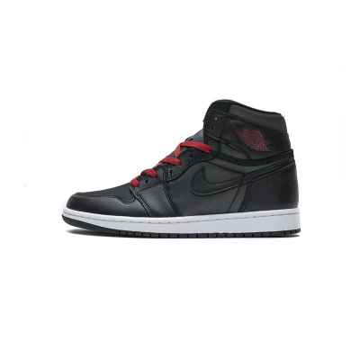 PKGoden Jordan 1 Retro High Black Satin Gym Red，555088-060 