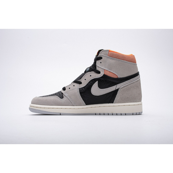 PKGoden Jordan 1 Retro High Neutral Grey Hyper Crimson，555088-018  