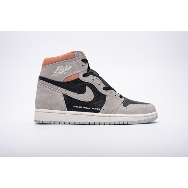 PKGoden Jordan 1 Retro High Neutral Grey Hyper Crimson，555088-018  