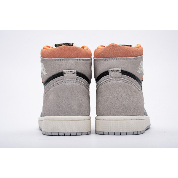 PKGoden Jordan 1 Retro High Neutral Grey Hyper Crimson，555088-018  