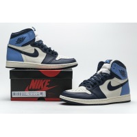 PKGoden Jordan 1 Retro High Obsidian UNC，555088-140